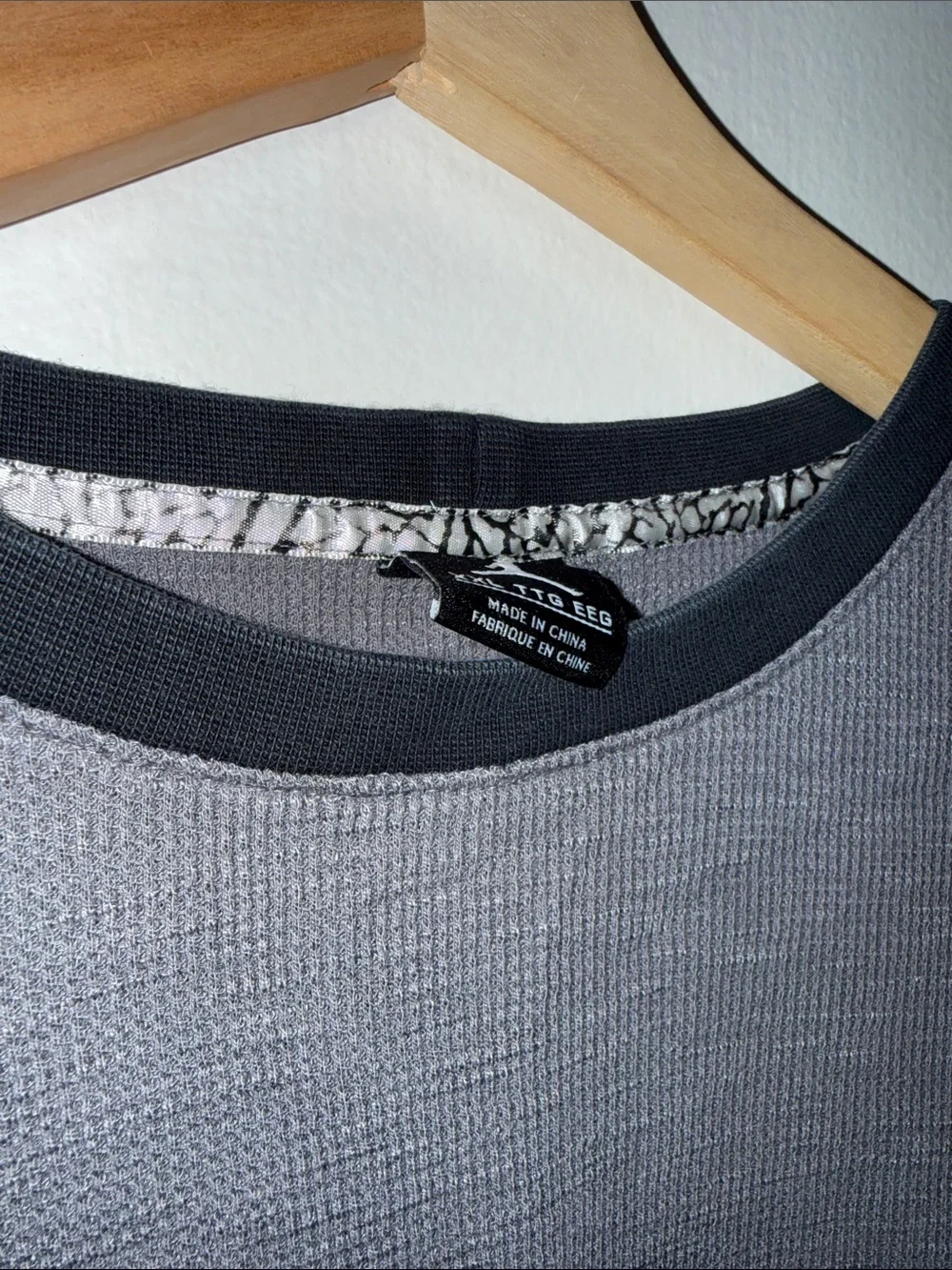 Nike Air Jordan Waffle Knit Thermal Long Sleeve Shirt Grey Men’s XXL